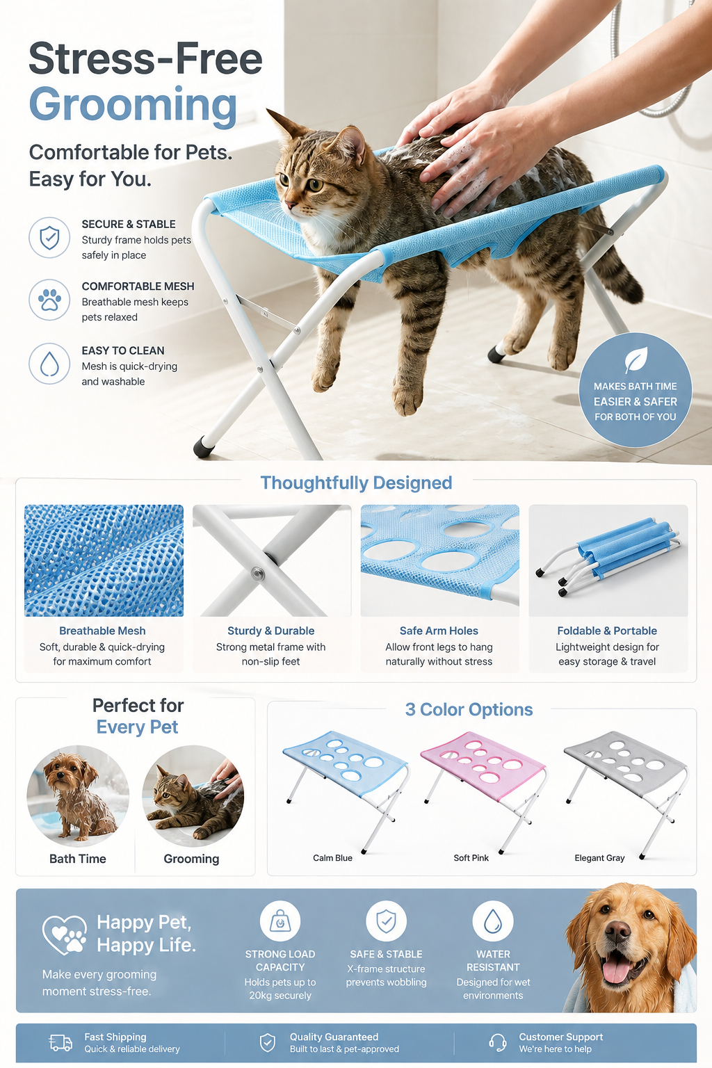 Stress-Free Bathing & Grooming for Pets