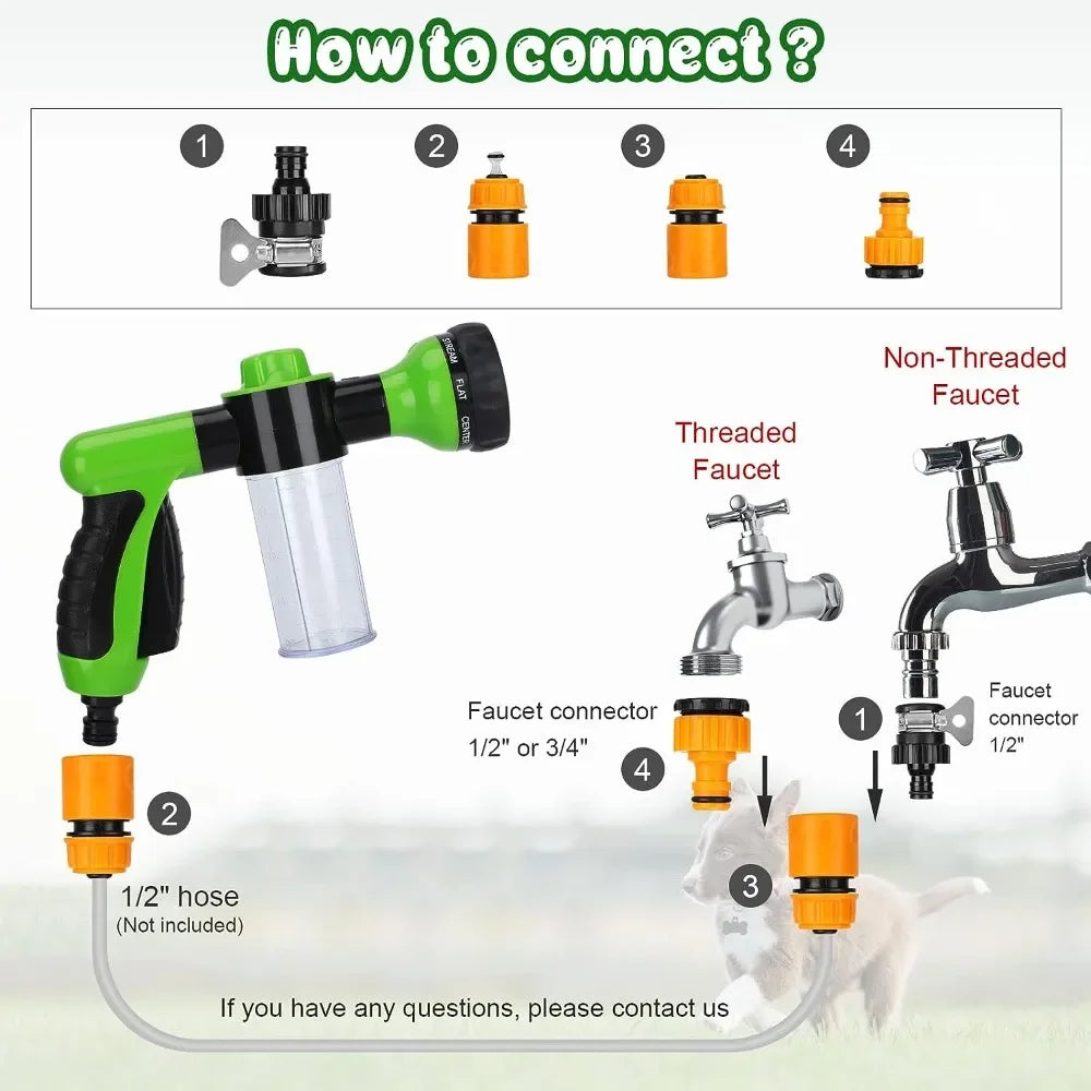 8-in-1 Dog Bath Sprayer